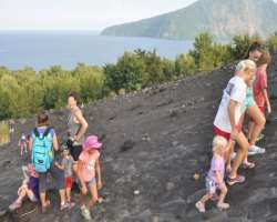 There are different colored volcanic mountains on the island with different shapes and textures of rocks. There are also the Rocky Mountains but is a 